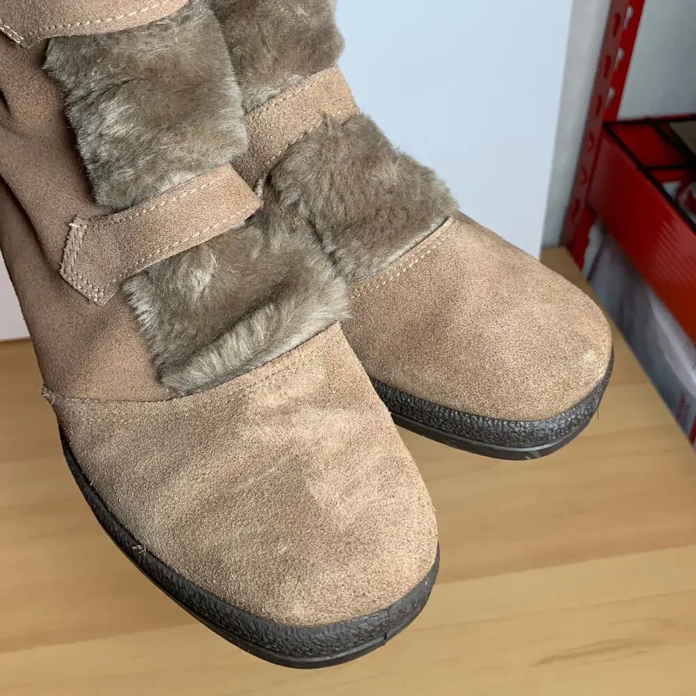 Yodelers Women's Brown Genuine Leather Boots Size 7